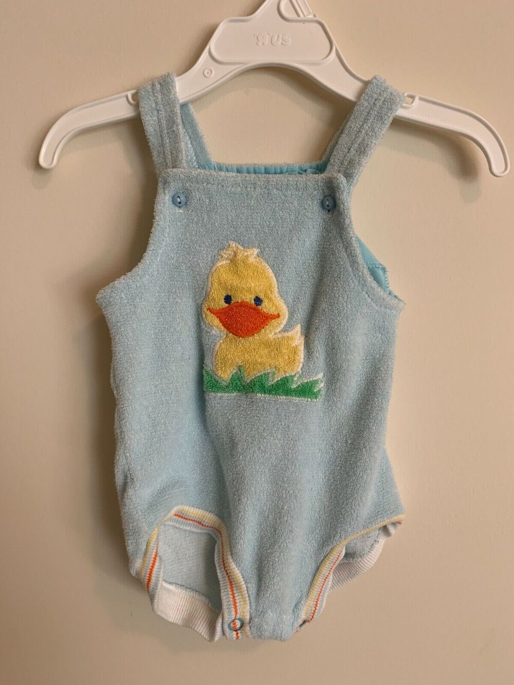 Carter's Baby Size 9 Months Terrycloth Duck Romper Vintage Made in USA Rare